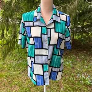 Abstract button up shirt